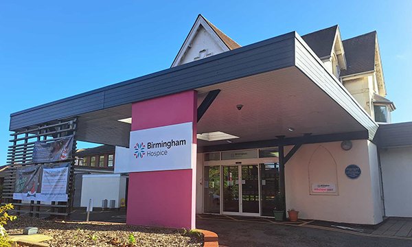 Outside shot of Birmingham Hospice, one of a number in England facing financial crises and nurse job losses