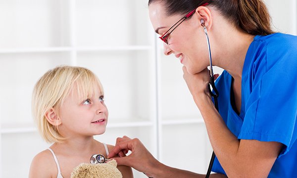 How to auscultate for heart sounds in infants and children