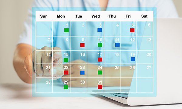 Ward manager suspended from NMC register after failing to complete bank shifts on her own ward: nurse consults staff rota on calendar