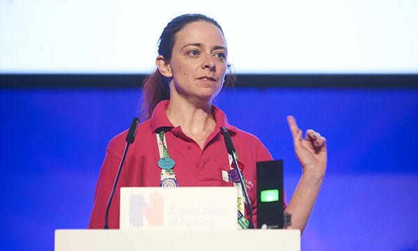 Fitness to practise debate: Samantha Spence speaking at a previous RCN congress