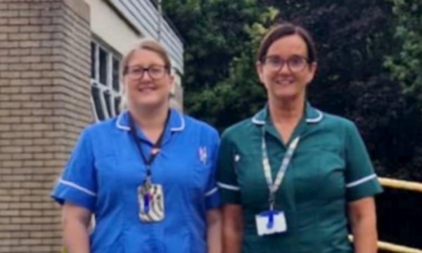 District nurses Karen Davies and Paula Phillips, who saved a patient from a chip-pan fire