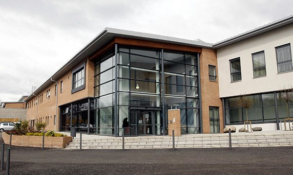 District nurses protested at the Gartnavel Royal Hospital in Glasgow