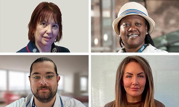Clockwise from top left: Queen’s Nurse Wendy Bradford, Equality 4 Black Nurses founder Neomi Bennett, clinical nurse educator Kirstie Harrison, and newly qualified nurse Alex Knight