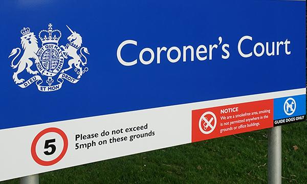 Coroner's Court sign