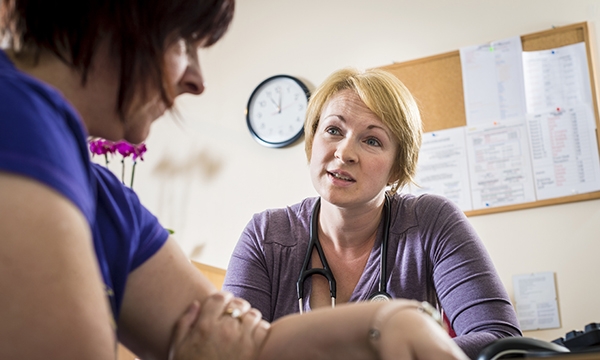 Talking to a patient