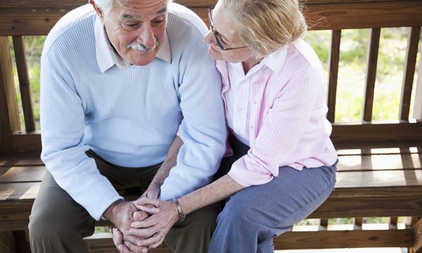 Wife comforting husband