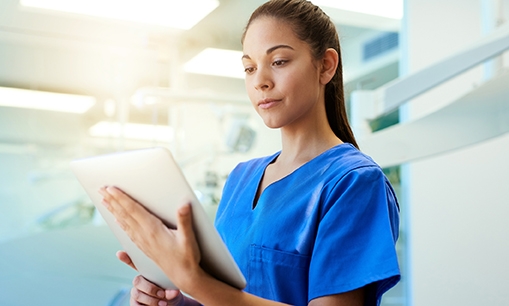 Nurse with an iPad