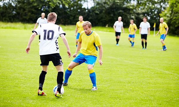 men playing football