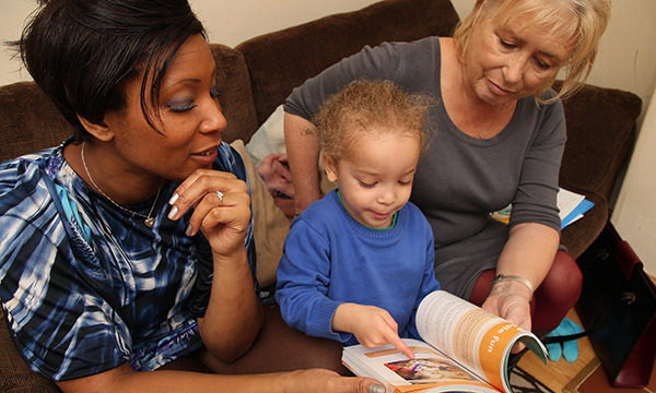 Health visitor with a family