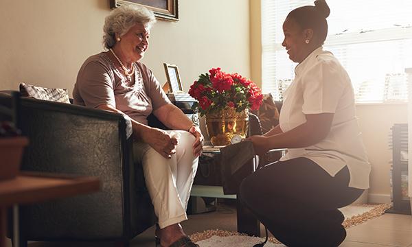 district nurse visits patient