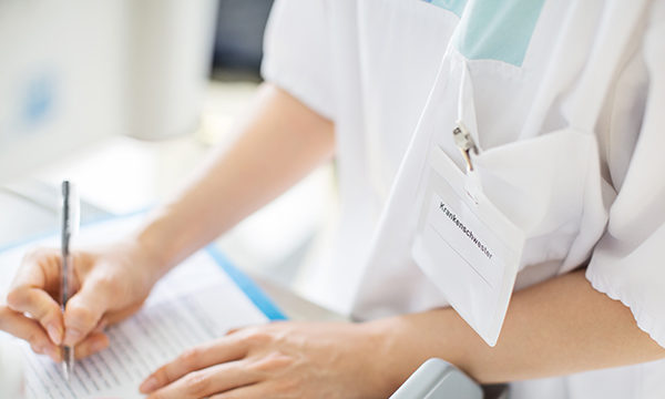 nurse taking a written test