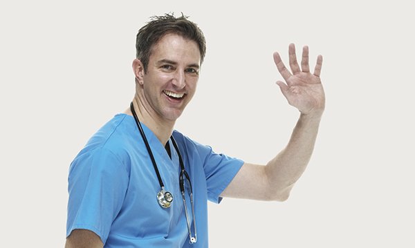 Nurse saying goodbye