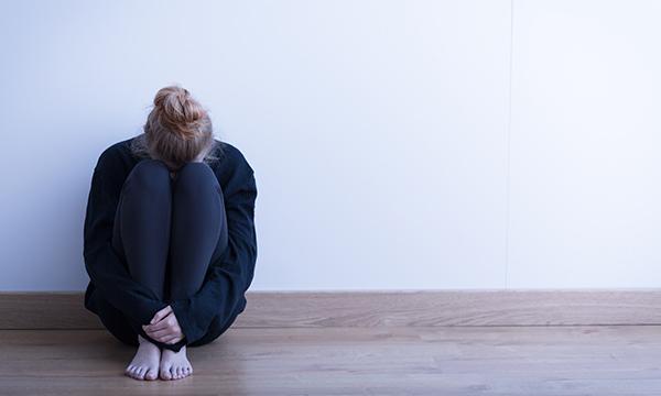 woman in foetal position