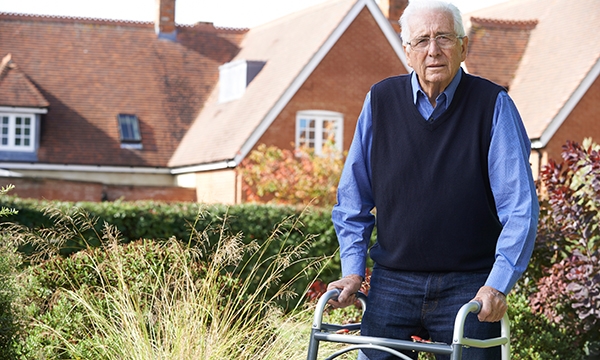 Older man with walking frame
