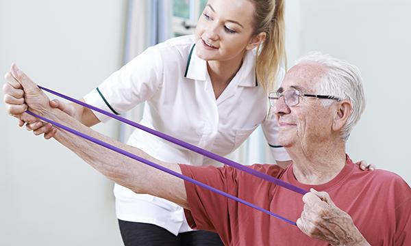 physiotherapist and patient