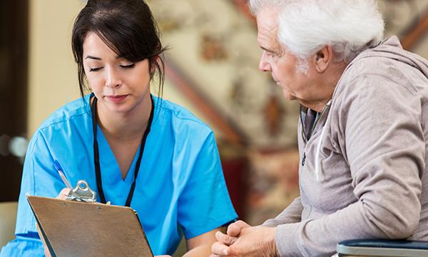 nurse and patient complete form