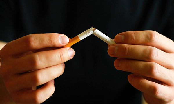 Cigarette torn in two