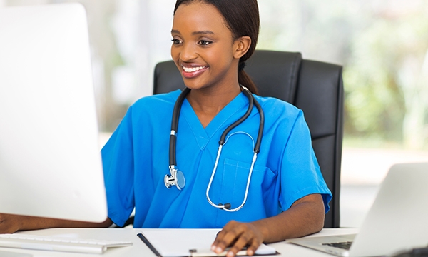 nurse doing paperwork