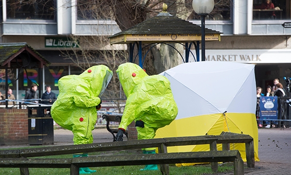 fire officers in protective clothing