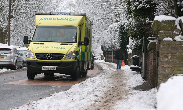 Ambulance in the snow
