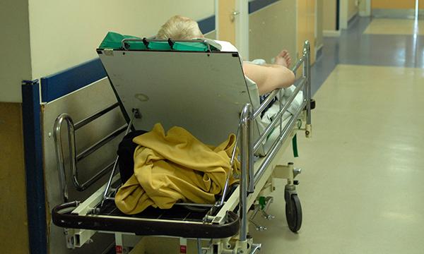 A&E trolley in corridor