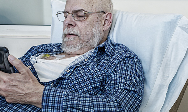 Picture of a worried patient with cancer